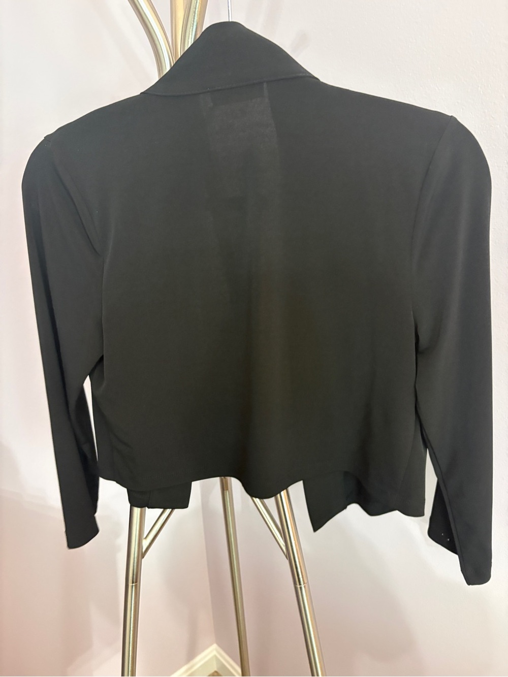 Calvin Klein Black Cropped Open-Front Blazer - Picture 3 of 3